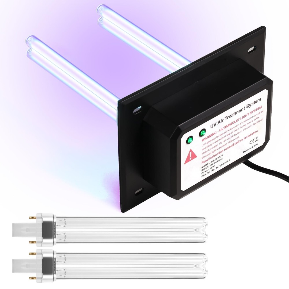 HVAC UV Light R2000 110V 26W Dual UVC Lamp Air Purifier for Whole House AC System-image