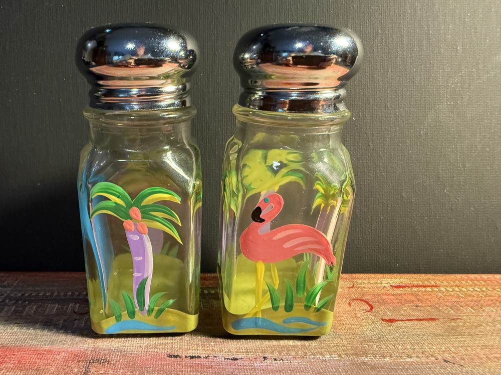 Hand-Painted Glass Salt and Pepper Shakers