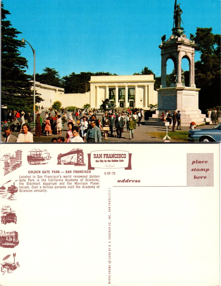 Golden Gate Park Academy of Sciences San Francisco California CA Postcard-image