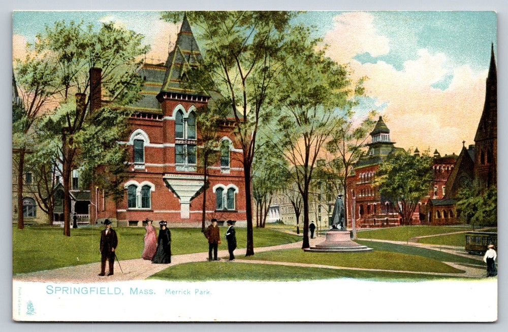 Merrick Park Springfield Massachusetts Postcard Raphael Tuck Series 1058