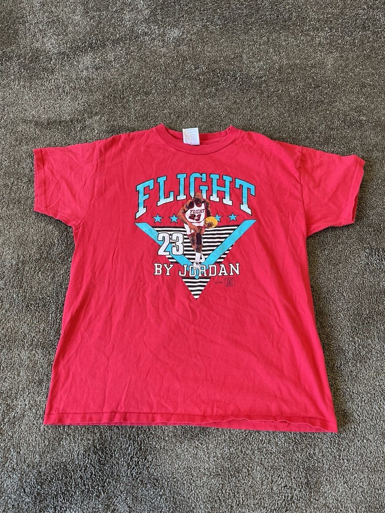 Vintage 1990 Michael Jordan Flight 23 T-Shirt Red USA Made XL