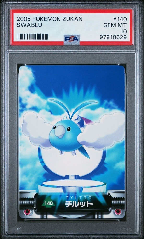 PSA 10 GEM MINT Swablu #140 Carddass Zukan Advanced Gen. Bandai Pokémon POP 2