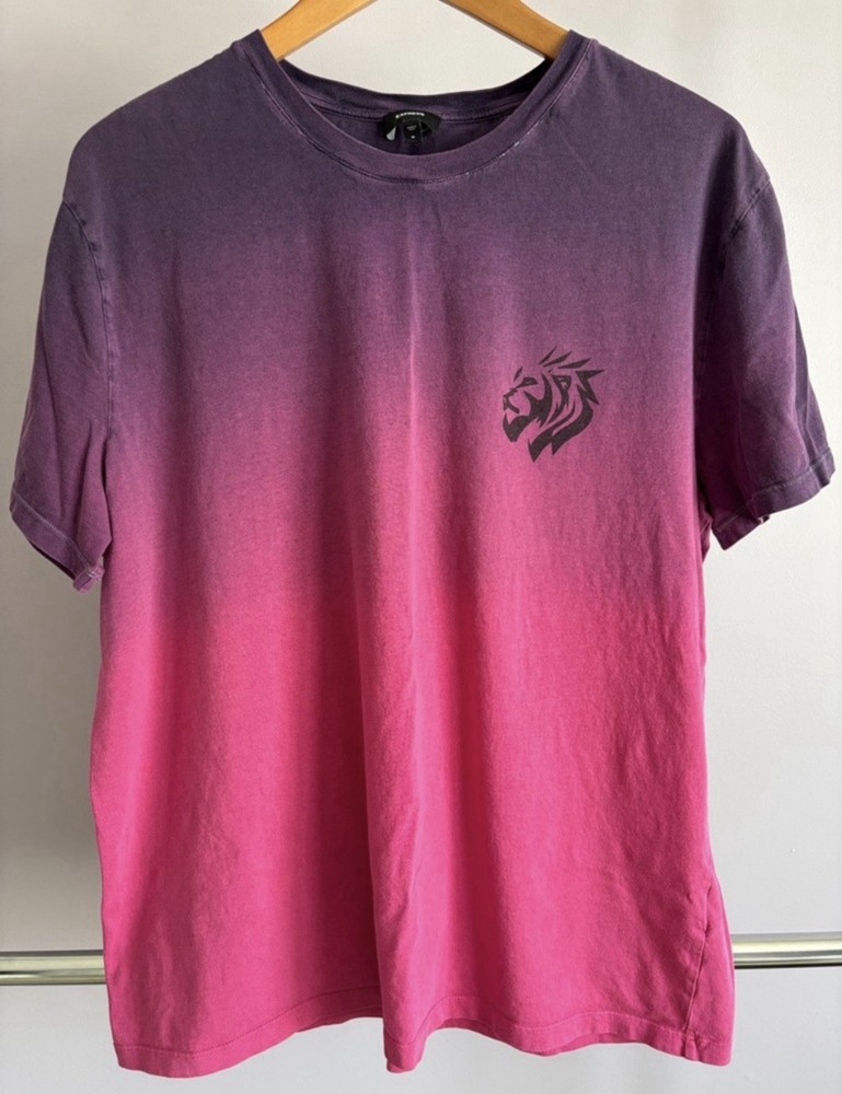 Express Purple to Pink Ombré Tee with Lion Graphic Size XL