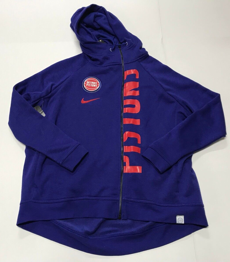 NWT Nike Detroit Pistons French Terry Full-Zip Hoodie 862218-495 Women's Large