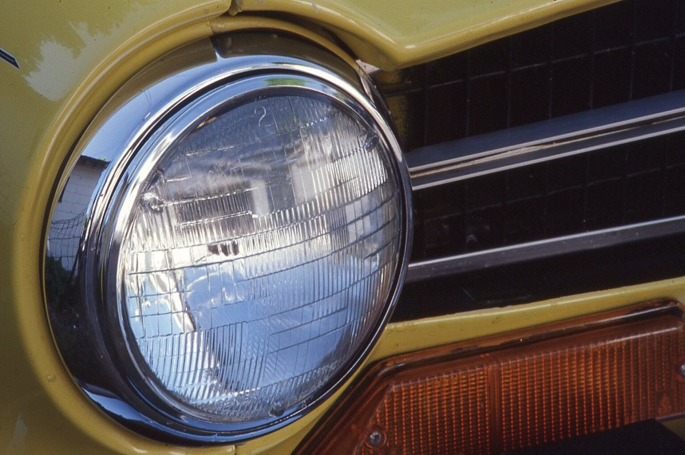 35 MM Color Slides Pro Photo Abstract Art Automobile Headlight Yellow Car 1997