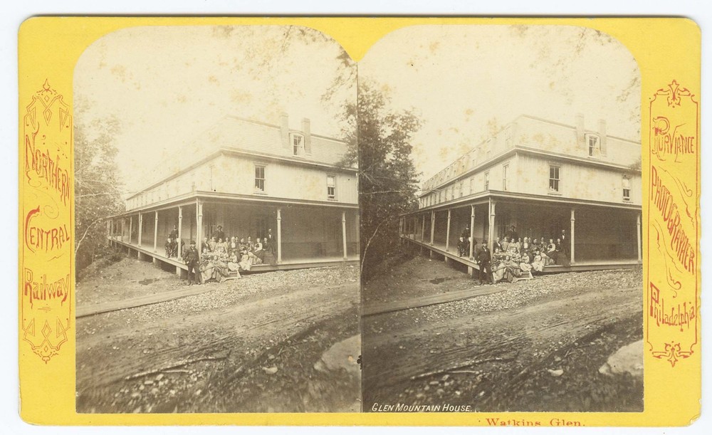 G2767~ NEW YORK –Glen Mountain House 1870s Stereoview Watkins – Purviance