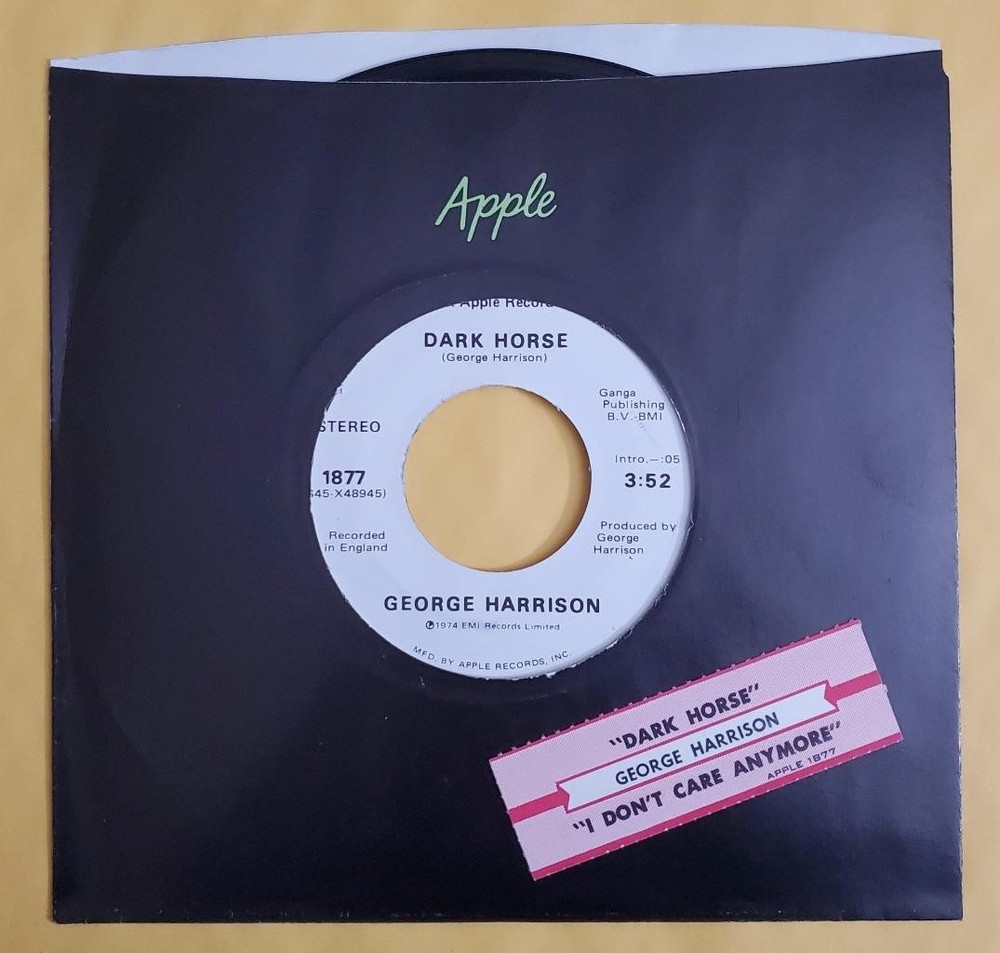 Beatles George Harrison US 45 Apple 1877 DARK HORSE / I DON'T CARE ANYMORE