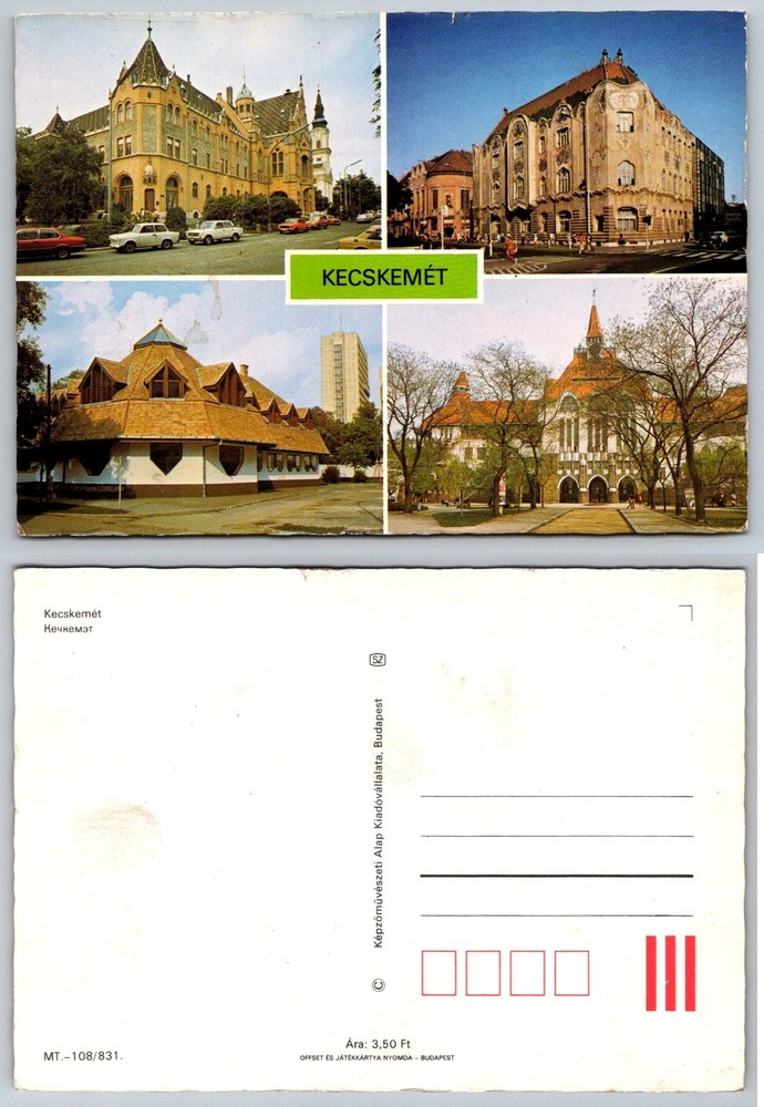 Kecskemét Hungary Multi-View Postcard Hungarian Architecture Vintage Travel