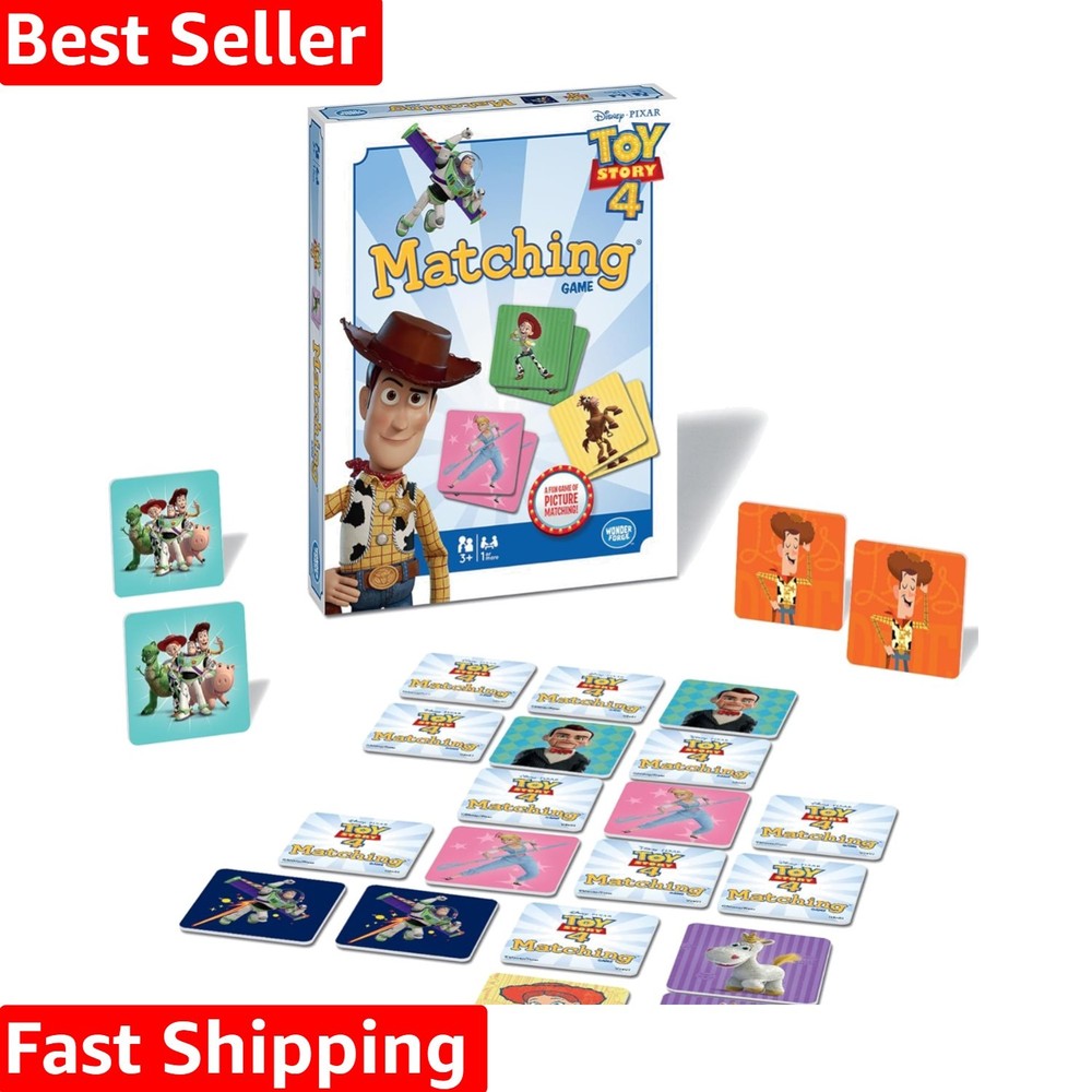Toy Story 4 Memory Matching Game - 72 Vibrant Character Tiles for Ages 3+
