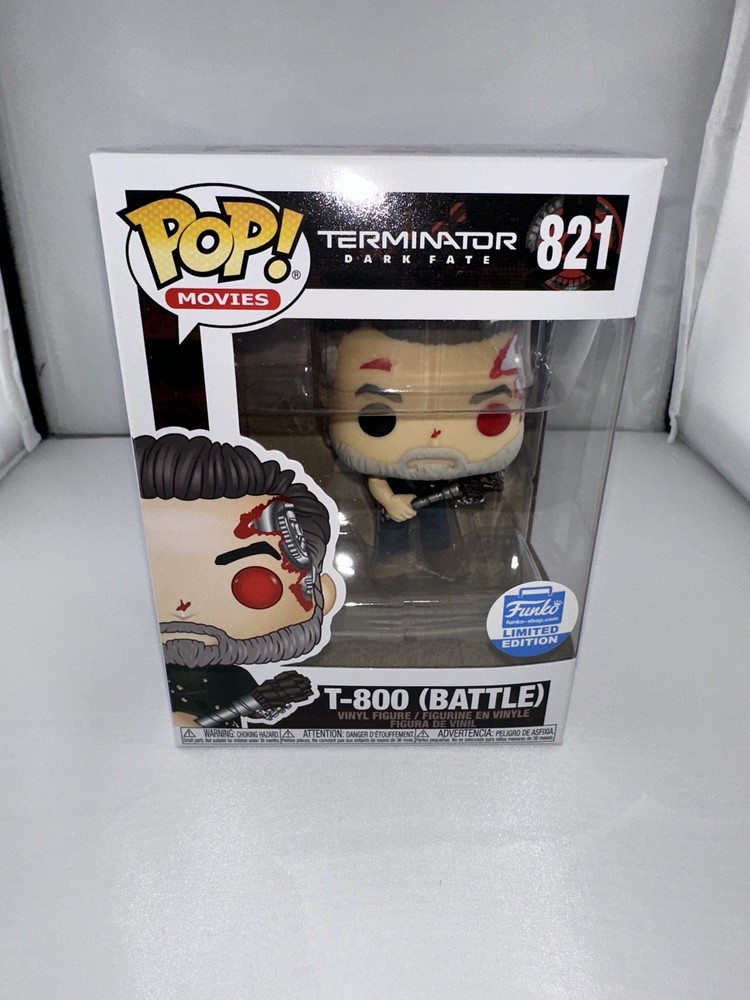 Funko Pop! Vinyl: Terminator T 800 (Battle) - Funko (Exclusive) #821 w/protector