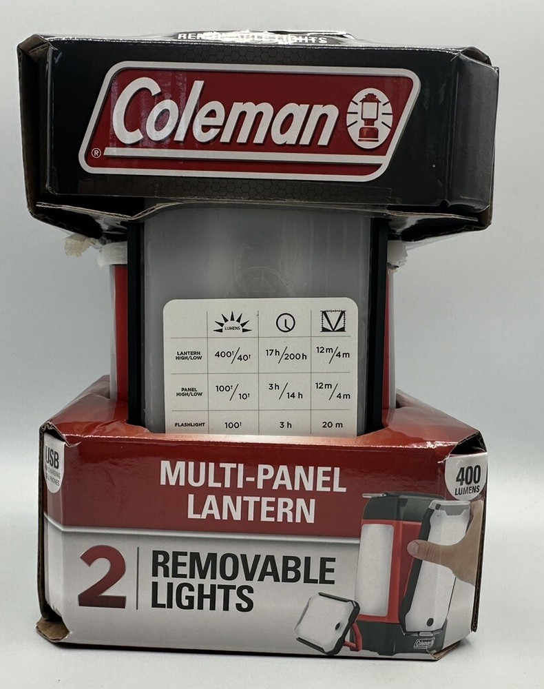 Coleman Multi-Panel LED Lantern With 2 Removable Lights 400 Lumens Brand New