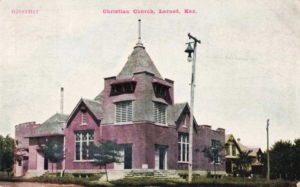 Christian Church Larned Kansas KS 1910 Postcard