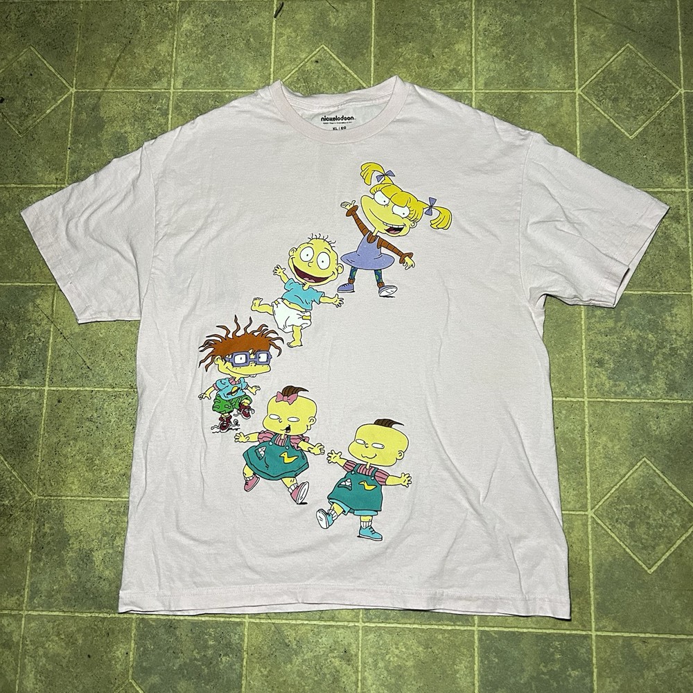 Rugrats Pink Tshirt Size Large. With Angelica. Tommy. Chuckie. Phil & Lil