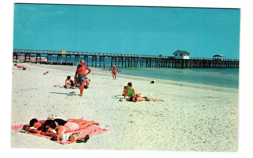 Fort Myers Beach FL World's safest, vintage postcard unposted