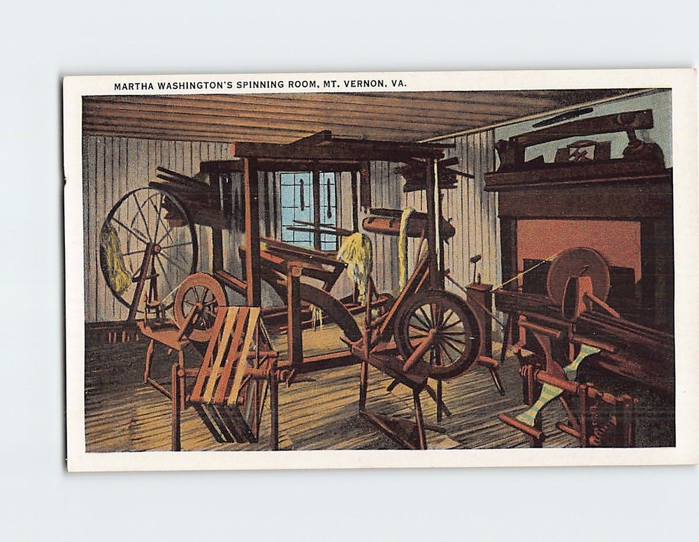 Postcard Martha Washingtons Spinning Room Mount Vernon Virginia USA