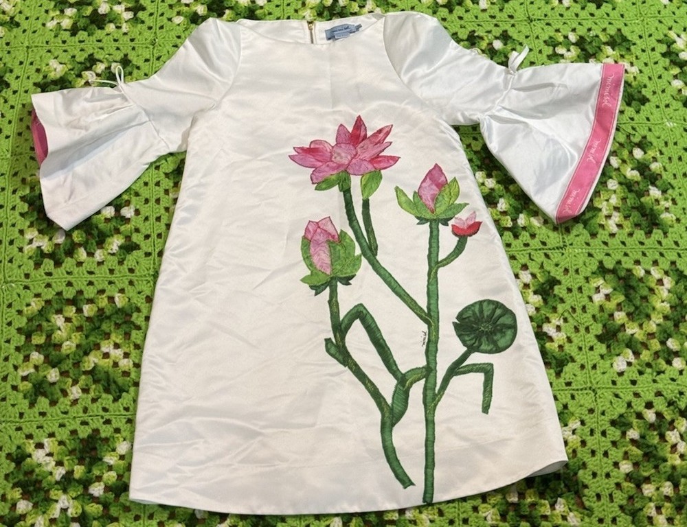 MIMISOL Dress Girls 12Y Floral Designer Italy Easter Church Wearable Art