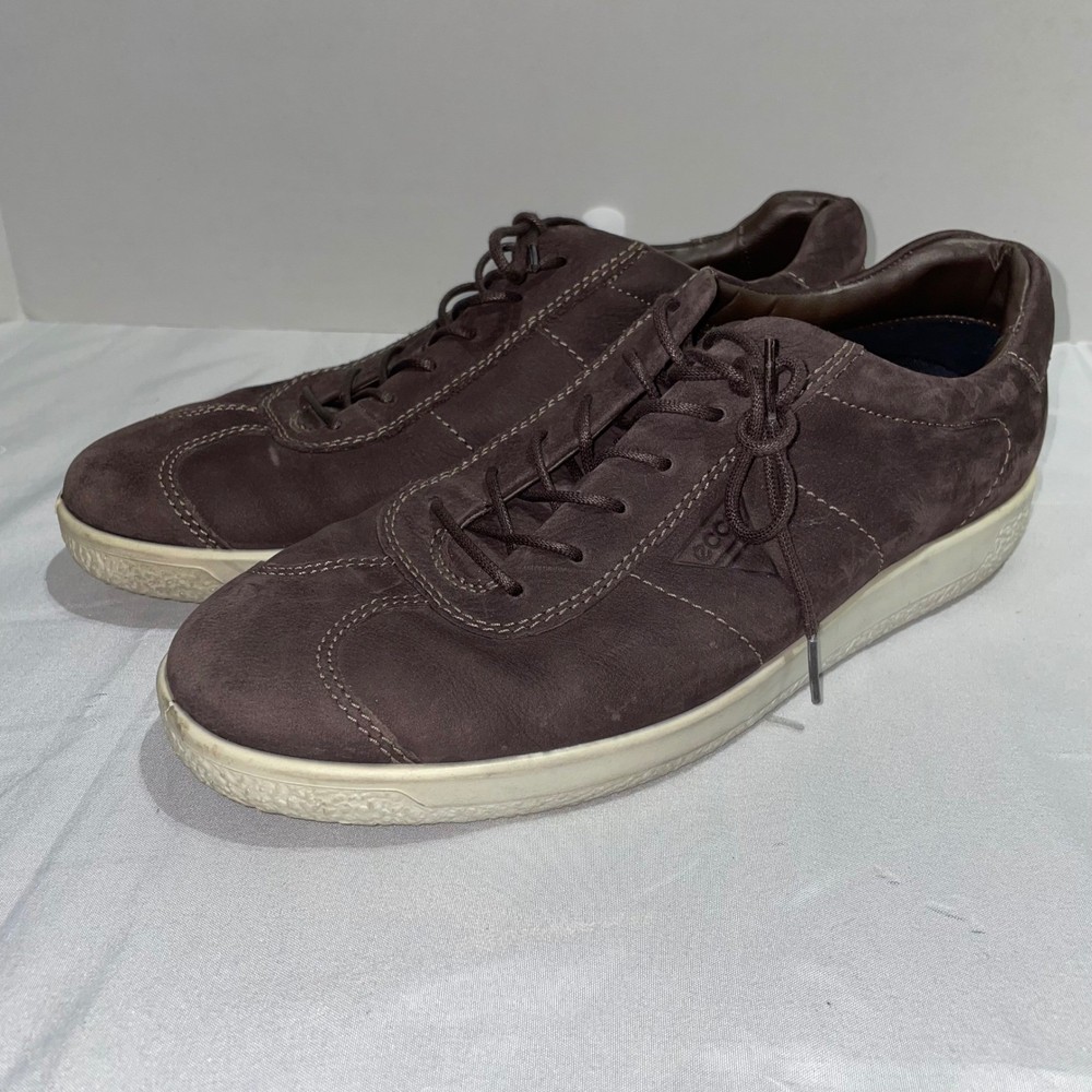 ECCO Soft 7 Mens Brown Nubuck Leather Sneakers Low Top Shoes Size 43 9.5-10