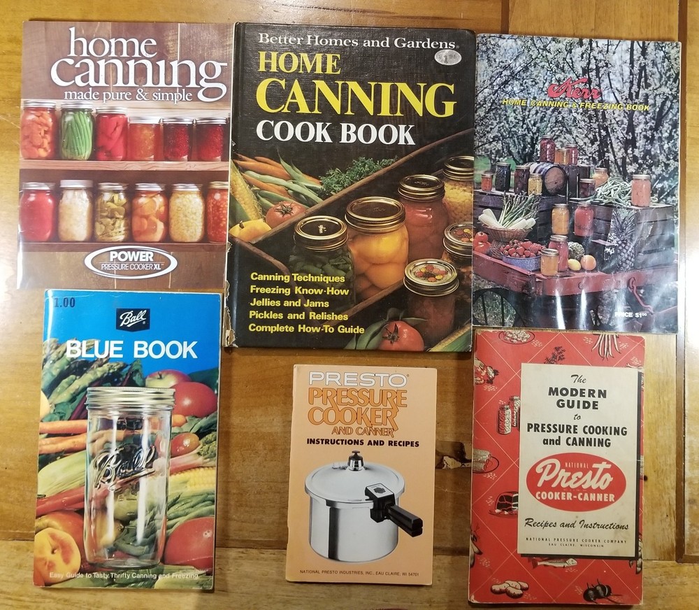 Lot of 6 Vintage Canning & Cooking Recipes & Instructions Cookbooks