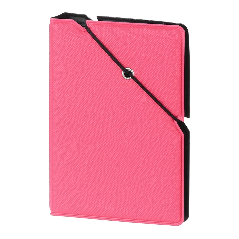 Mini Photo Album, 28 Pockets 2 x 3 Photo Album with Rubber Band Lock, Rose Red