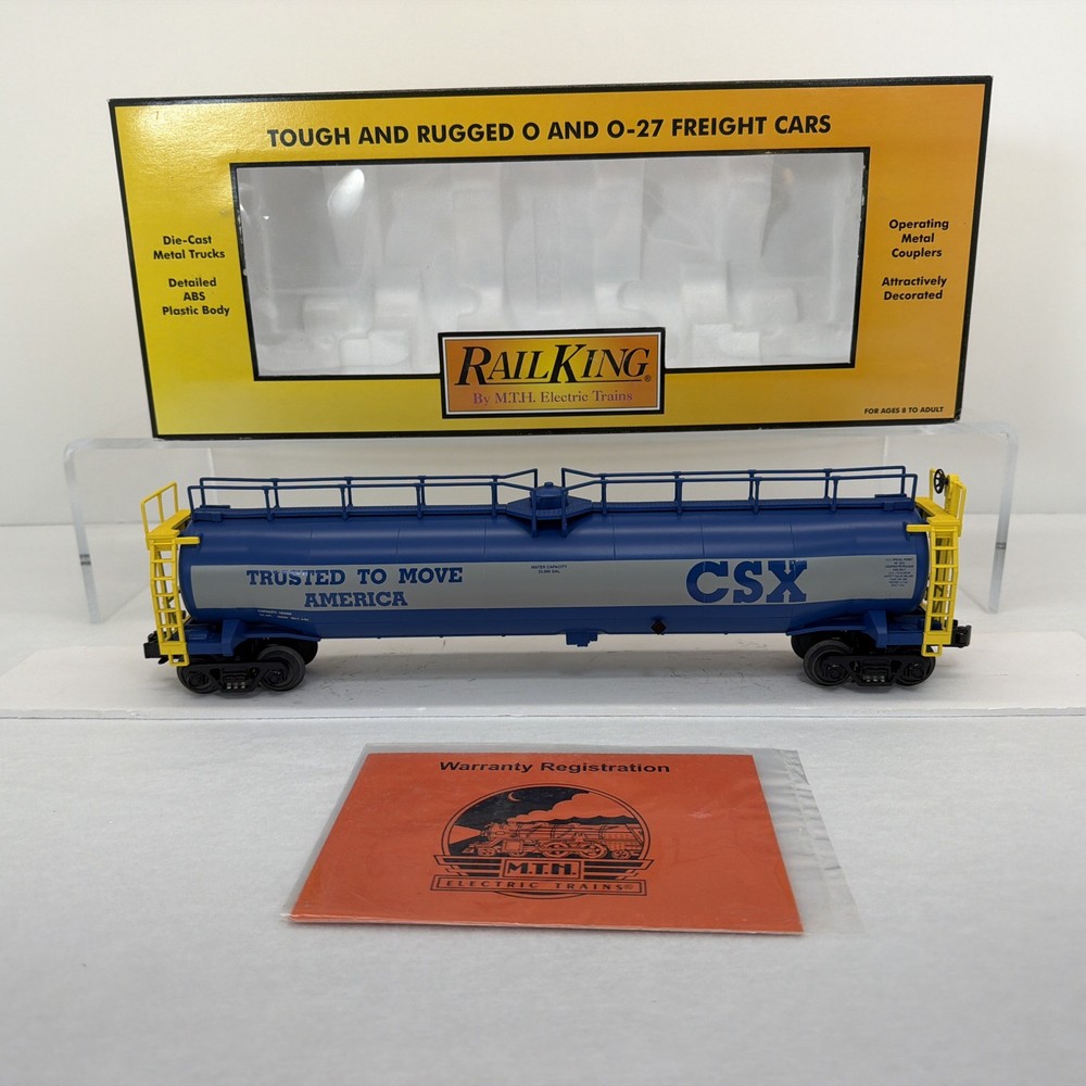MTH RailKing 30-7357 CSX 33K Gallon Tank Car  New O O-27 Gauge