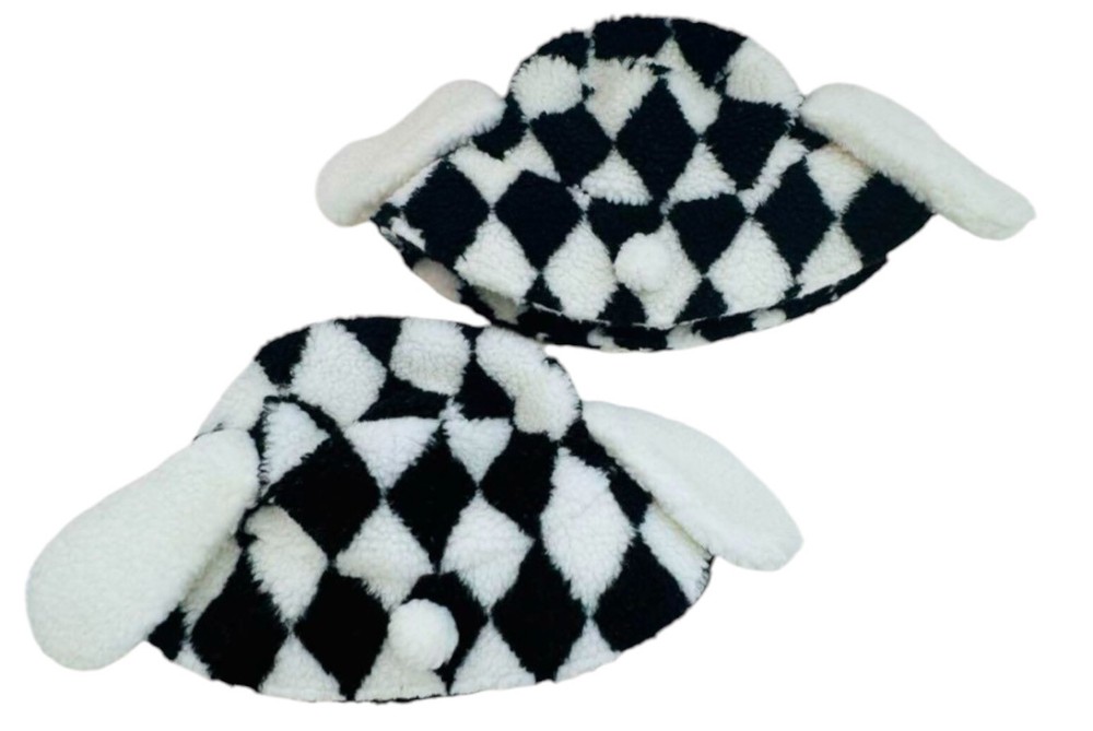 USJ Limited Snoopy Bucket Hat White Black Argyle Universal Studios Japan