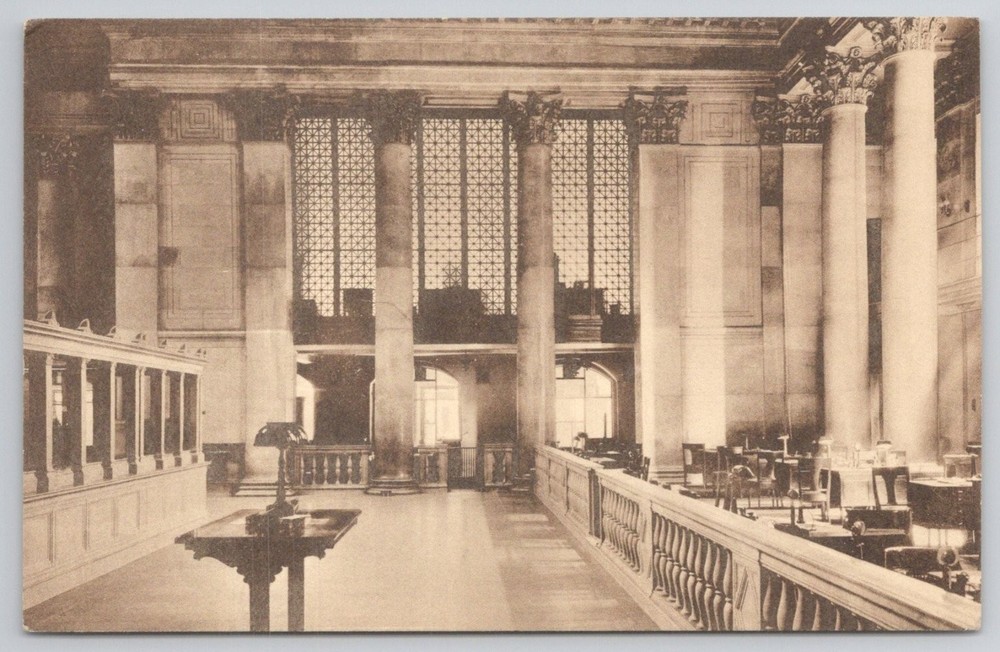 National City Bank of New York Banking Room Albertype Postcard NYC