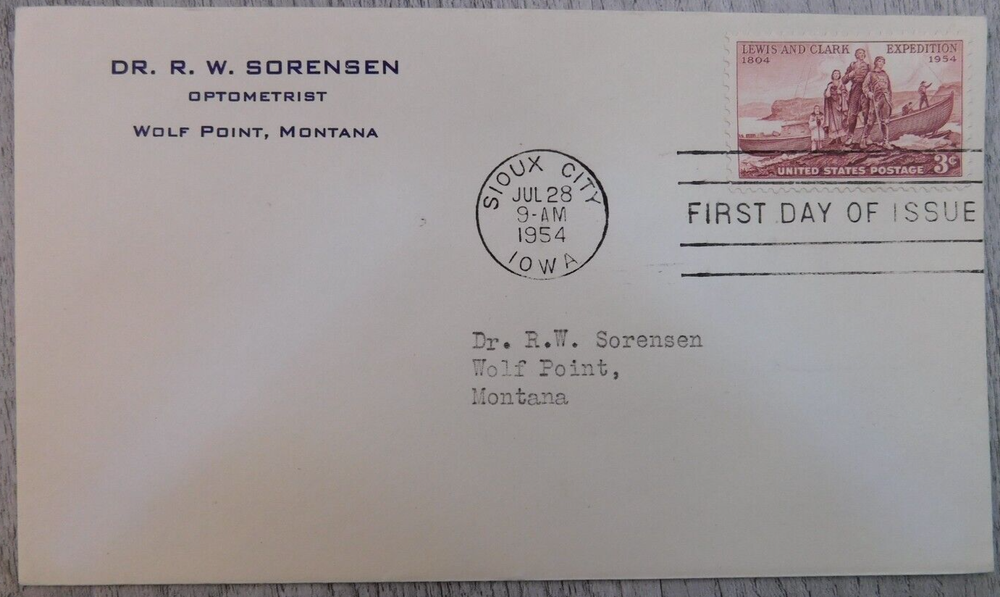 1st Day Issue Lewis Clark Expedition Sioux City IO Vintage Stamp Envelope Cover