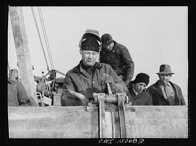 Pennsylvania 1940s Oil Pipeline Workers Welding Emergency War Pipeline