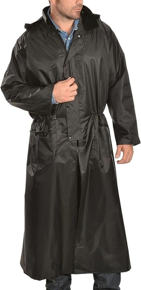 Double S Western Saddle Slicker Rain Poncho for Men & Women - Black