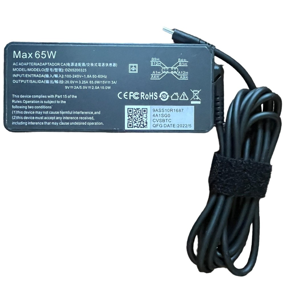 MAX 65W Type C USB-C Charger  DZ65200325 in 100-240V 1.8A 50-60Hz