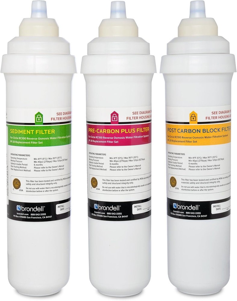 Brondell RF-20 Water Filter Replacement for Circle, Sediment and Carbon...