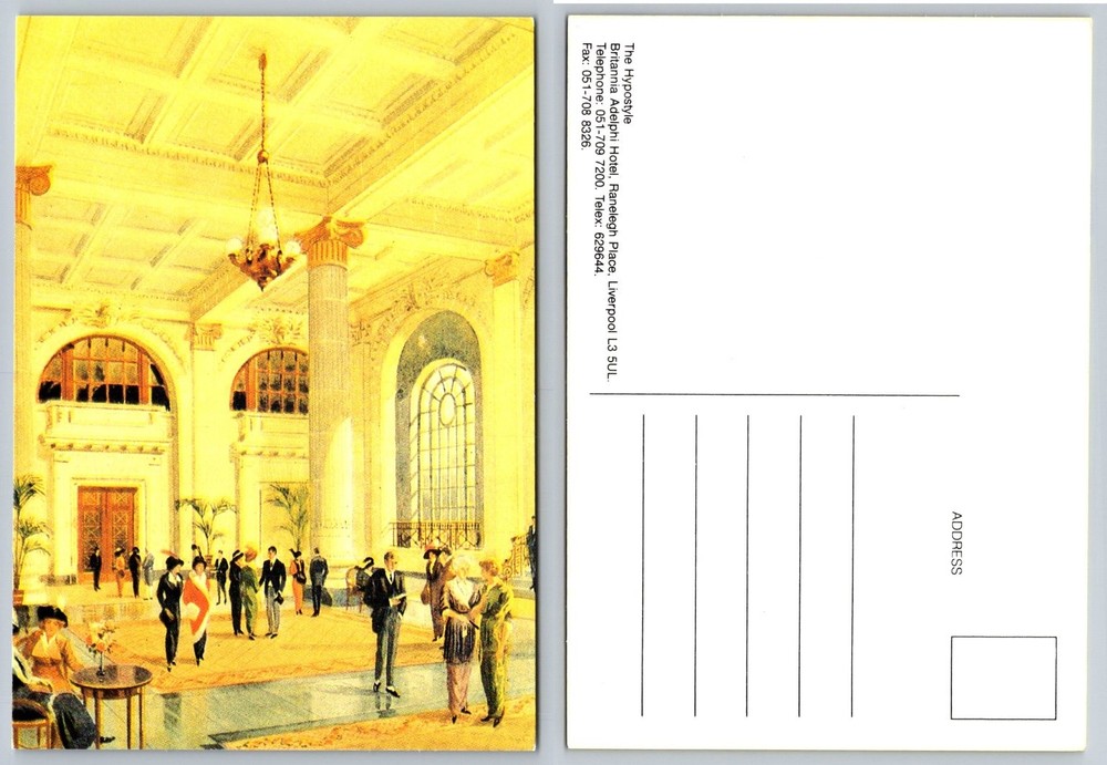 Liverpool Britannia Adelphi Hotel Hypostyle Hall Postcard UK