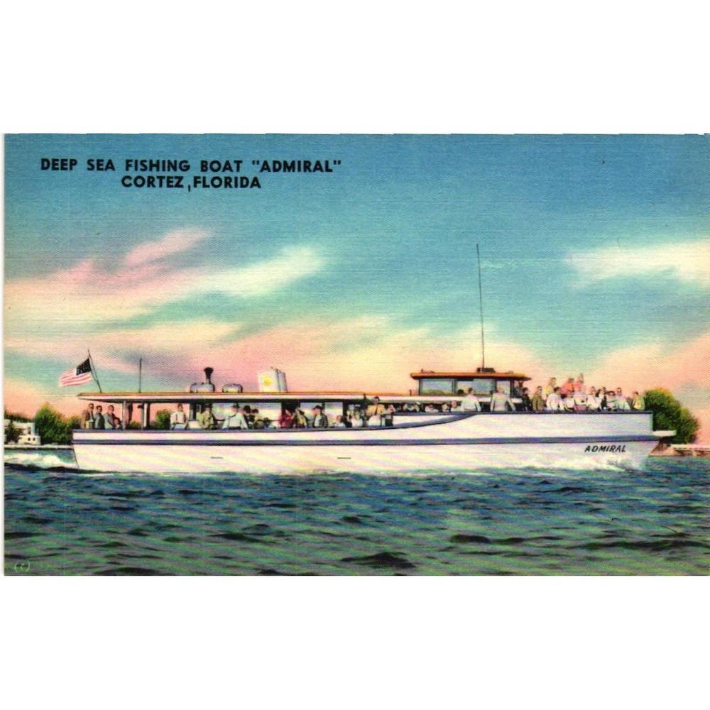 Deep Sea Fishing Boat Admiral Cortez Florida Vintage Postcard Harold R Smith
