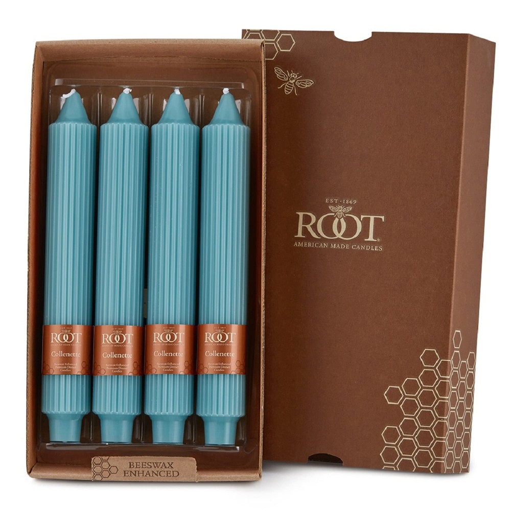 Unscented Grecian Dinner Candles 9-Inch Sky Blue Pack of 4
