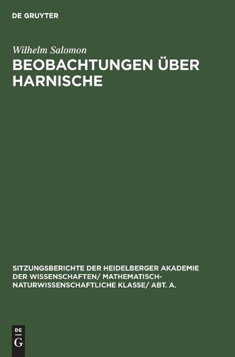 Wilhelm Salomon Beobachtungen Über Harnische (Hardback)