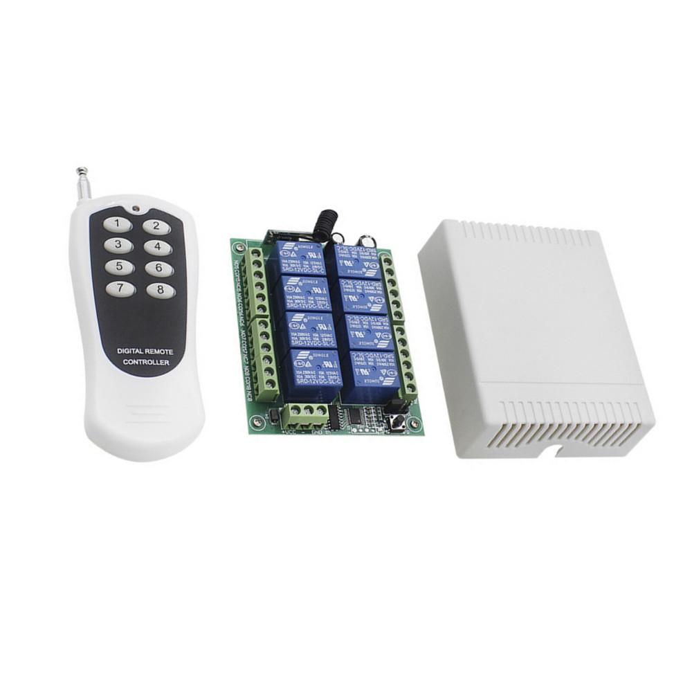 Interruptor de control remoto inalámbrico RF DC12V relé 433 mhz multifuncional 433 mhz 8 canales