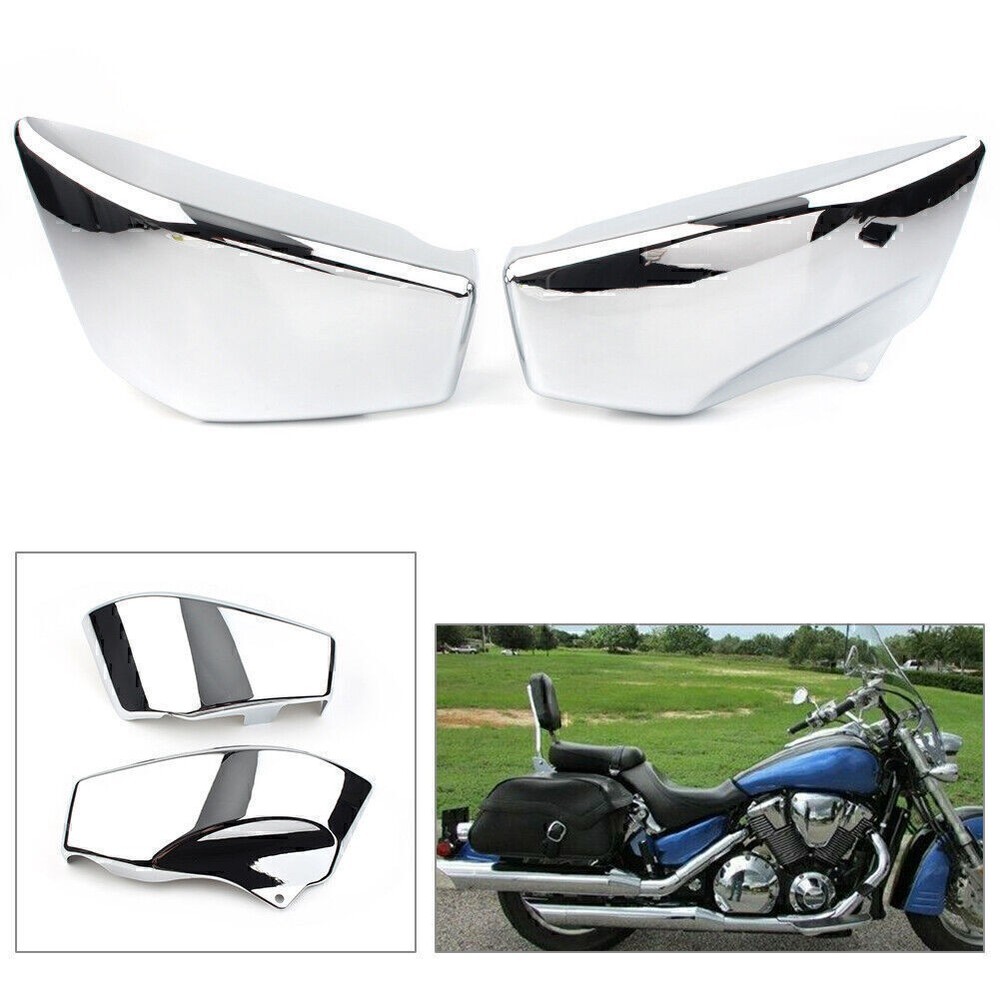 For Honda VTX1800 R/S/N/F/T 2002-2008 Motor Side Battery Covers Panel Set Chrome