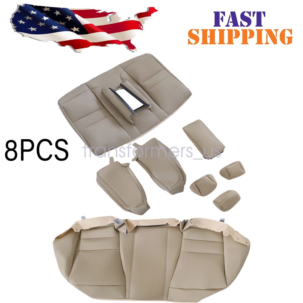 2008-2012 For Honda Accord Rear Bench Lean Back Bottom Headrest Seat Cover Tan