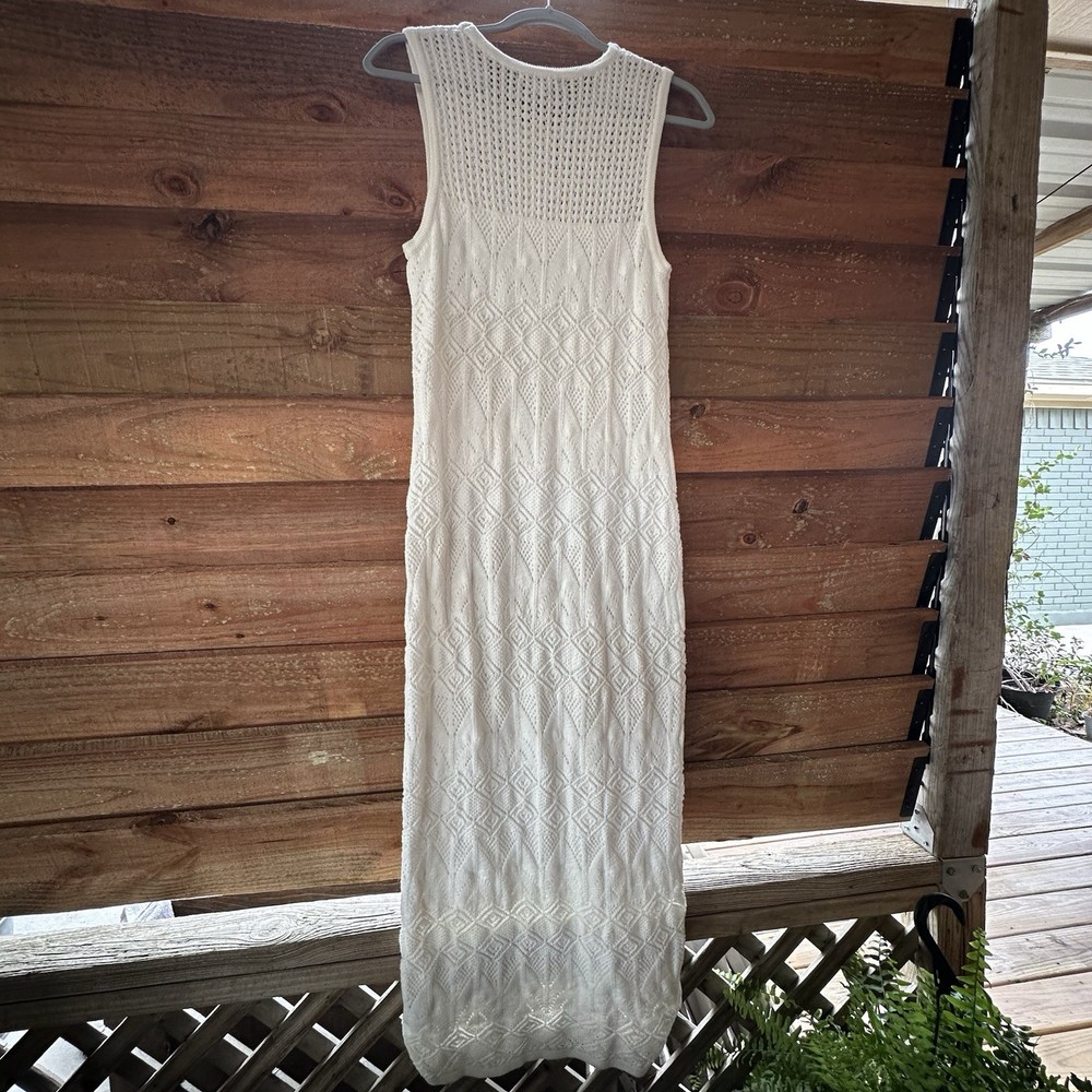 Z Supply Mallorca Midi Dress White Crochet, Fully Lined, Size M