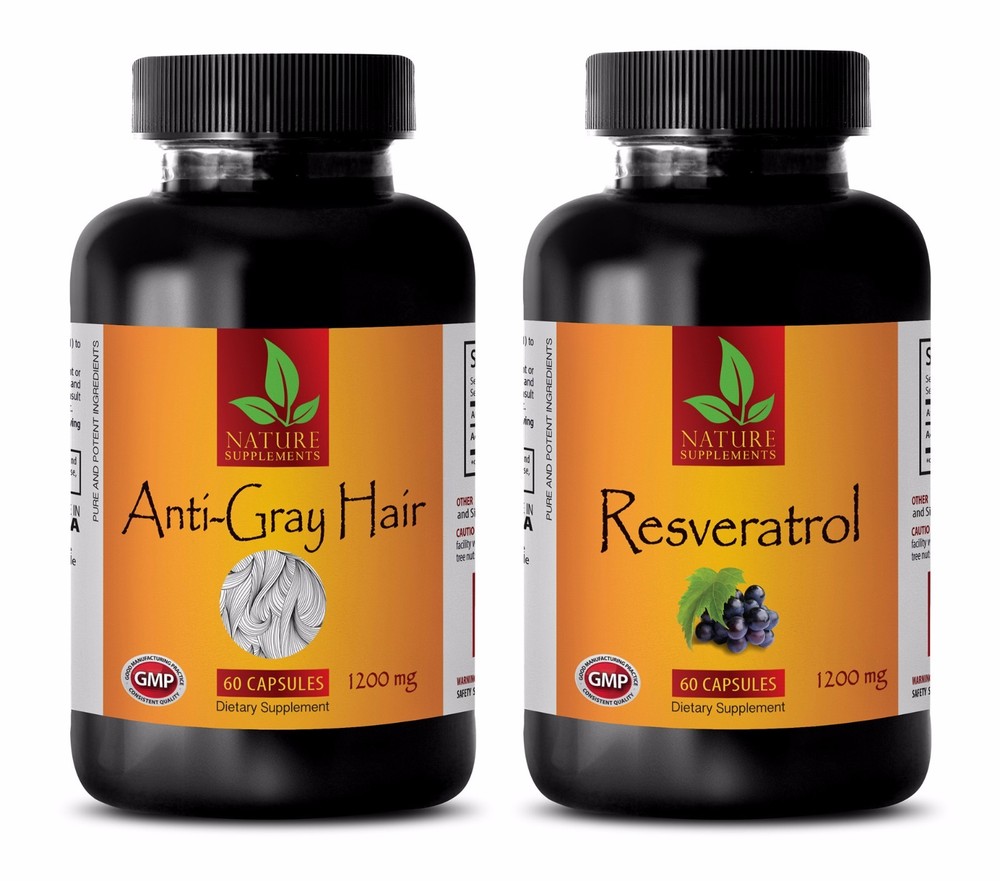 Antioxidant Anti aging - ANTI GRAY HAIR – RESVERATROL 1200 COMBO - zinc capsules