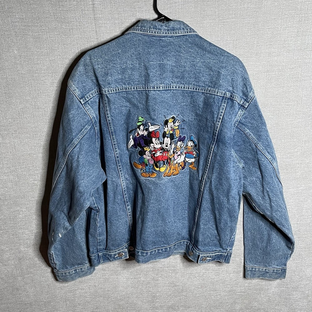 Vintage Disney Store Embroidered Mickey Mouse And Friends Denim Jacket XL 90s