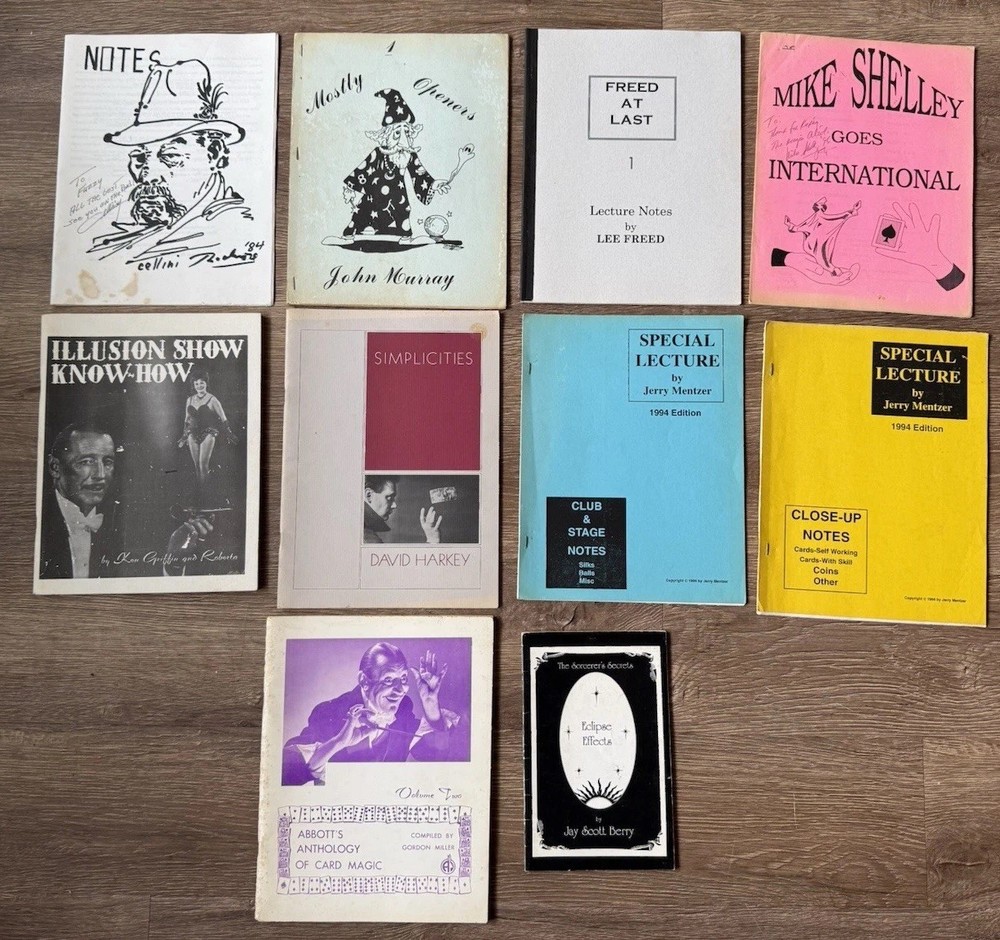 Lot 10 Vintage Magic Trick Illusion Stagecraft Manuals/Manuals Books