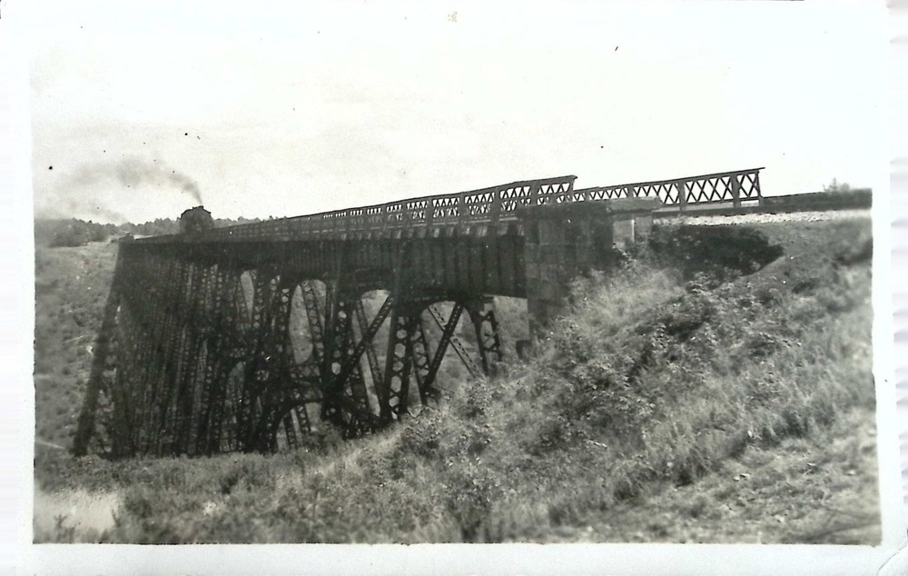 Antique Railroad Train Trestle Bridge Real Photo Snapshot Photograph