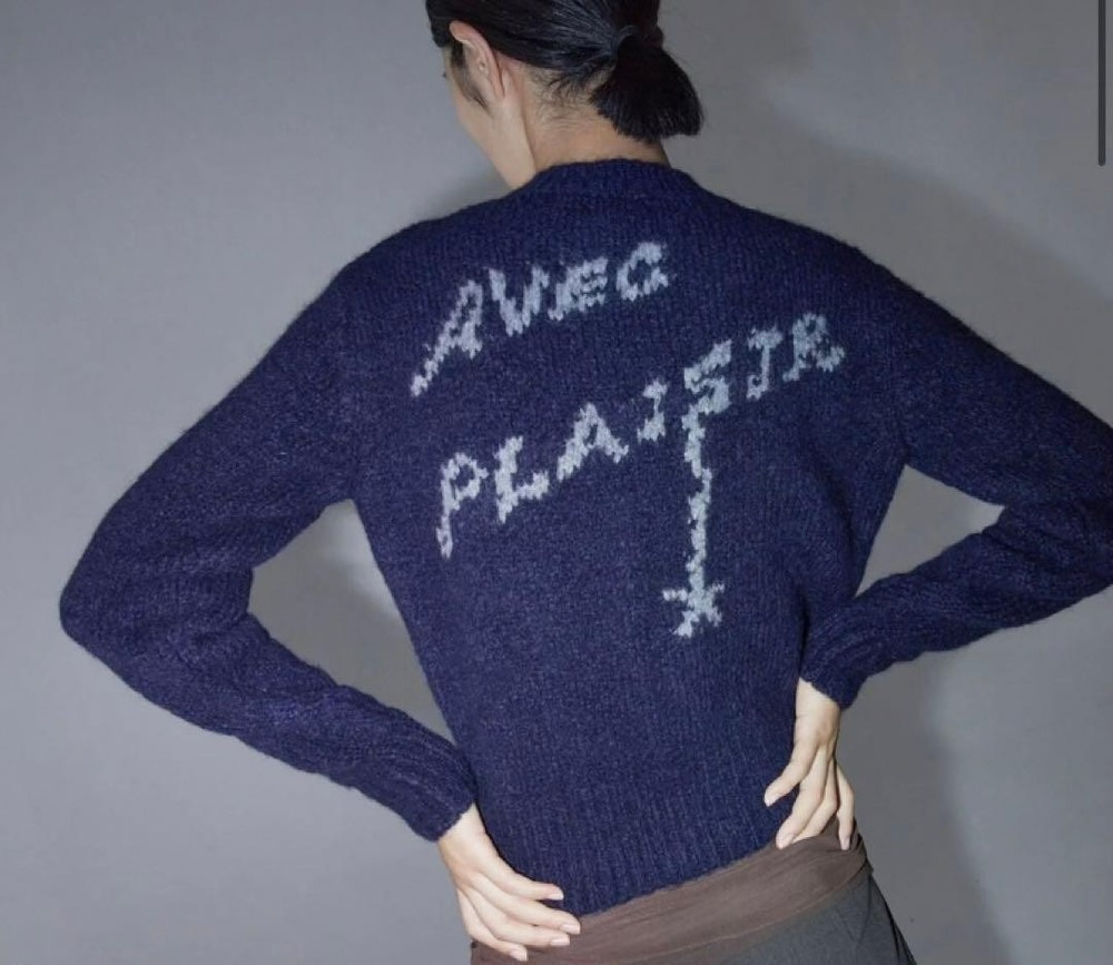 Paloma Wool Zip Sweater Knit Navy Blue Size M Unused