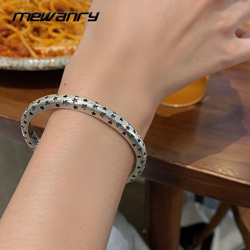 925 Sterling Silver Woman Handmade Vintage Elegant Cuff Bracelet Bangle Jewelry