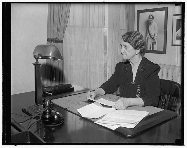 Photo:Mrs. Robert E. Ridenhour 1939 or 1940 Portrait Desk Office Photo