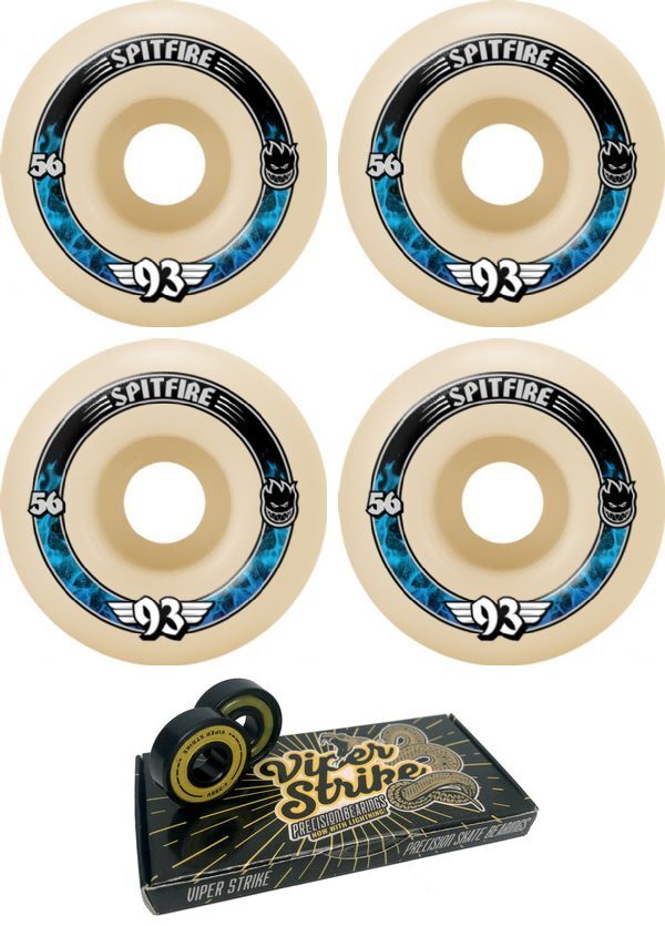 Spitfire Wheels Formula Four Radial Skateboard Wheels - 56mm 93a + bearings