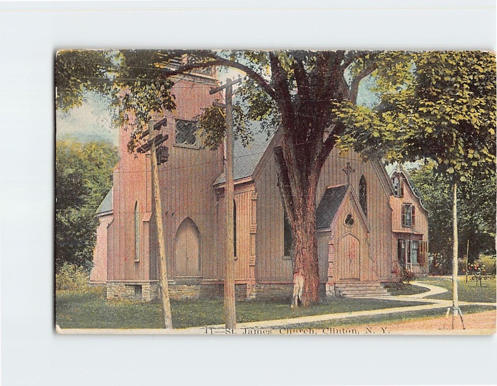 Postcard St. James Church Clinton New York USA