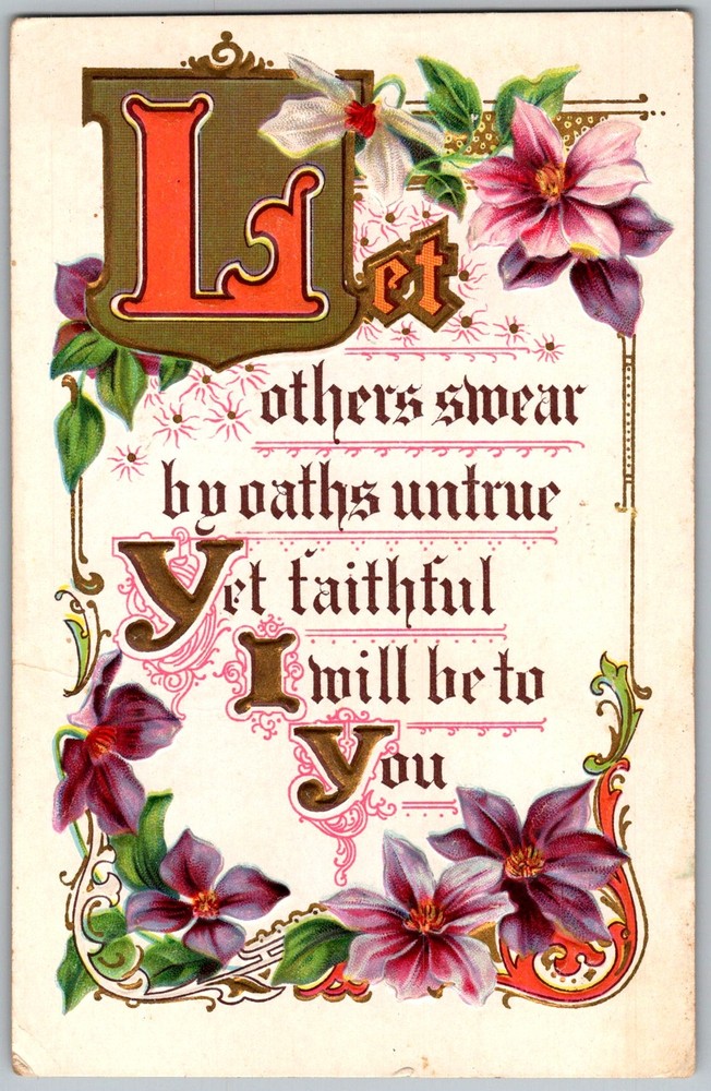 Antique Postcard Let Others Swear Motto 1910s