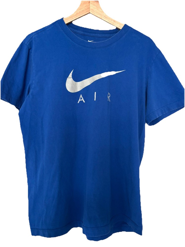Nike Air Shirt Mens Medium Blue Swoosh Logo Graphic Tee T-Shirt Loose Fit
